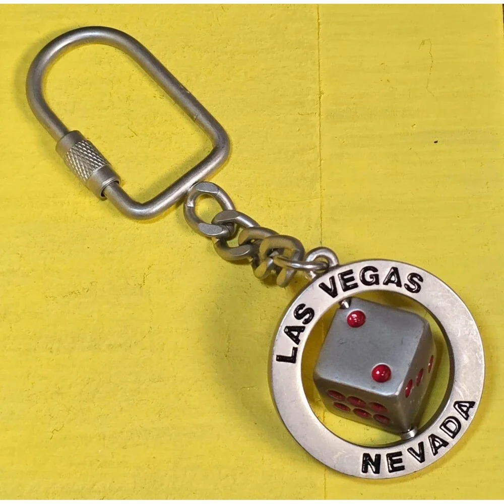 Las Vegas Nevada Dice Keychain Souvenir Collectible Keyring